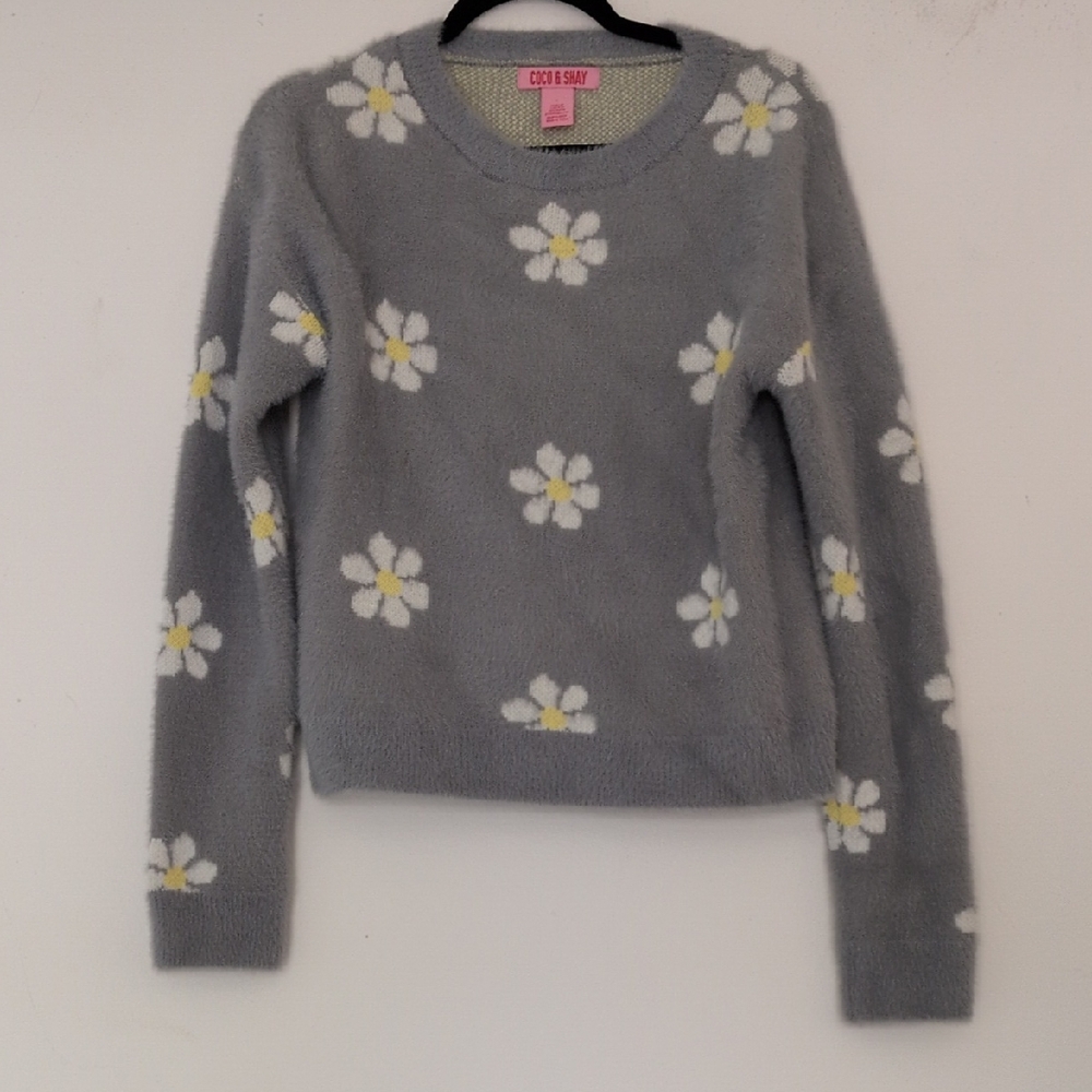 Gray Floral Women's Sweater
